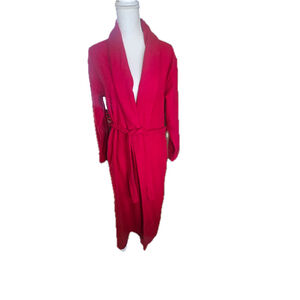 100% Pure Cashmere Red Robe Coat Quiet Luxury Old Money S/M